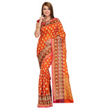 Orange Silk Georgette Saree