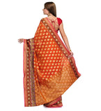 Orange Silk Georgette Saree