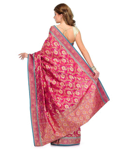 Magenta Silk Georgette Saree