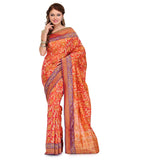 Orange Silk Georgette Saree