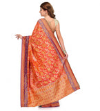 Orange Silk Georgette Saree