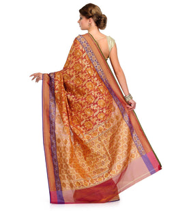 Brown Silk Georgette Saree