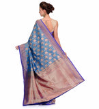 Turquoise Silk Georgette Upada Saree