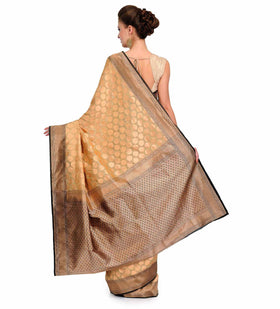 Beige Silk Georgette Upada Saree