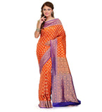 Orange Silk Georgette Upada Saree