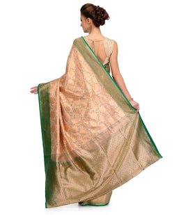 Beige Silk Georgette Upada Saree