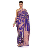 Royal Blue Silk Georgette Upada Saree