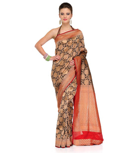 Black Silk Georgette Upada Saree