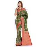 Green Silk Georgette Upada Saree