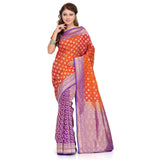 Rust Silk Georgette Upada Saree