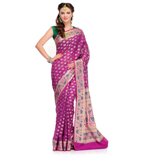 Violet Silk Georgette Saree