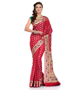 Maroon Silk Georgette Saree