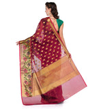 Maroon Silk Georgette Saree