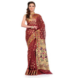 Maroon Silk Georgette Saree