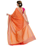 Orange Silk Georgette Saree