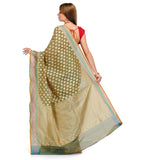 Olive Silk Georgette Saree