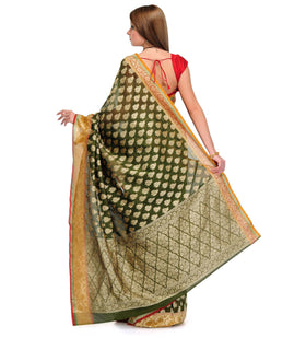 Green Silk Georgette Saree