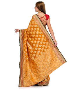 Golden Silk Georgette Saree