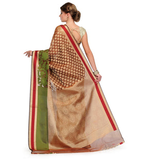 Brown Silk Georgette Saree