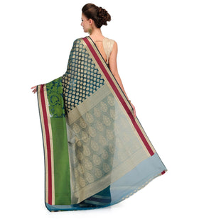 Azure Blue Silk Georgette Saree