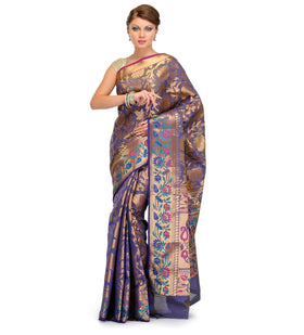 Blue Silk Georgette Saree