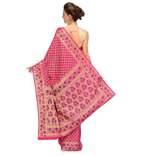 Magenta Silk Georgette Saree