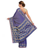 Royal Blue Silk Georgette Saree