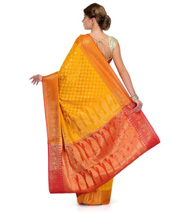 Golden Silk Georgette Saree