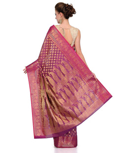 Purple Silk Georgette Saree