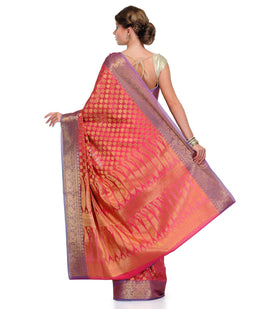 Pink Silk Georgette Saree