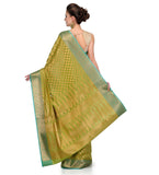 Olive Silk Georgette Saree