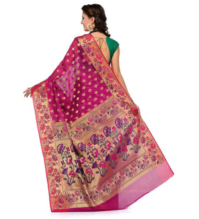 Purple Silk Georgette Saree