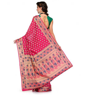 Magenta Silk Georgette Saree