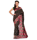 Black Silk Georgette Upada Saree