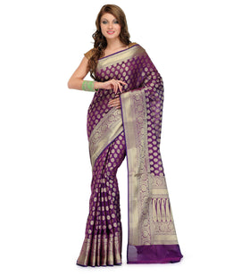 Violet Silk Georgette Saree