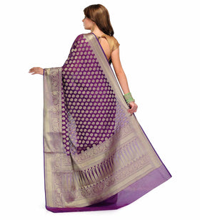 Violet Silk Georgette Saree