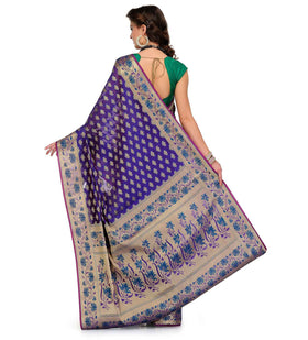 Royal Blue Silk Georgette Saree