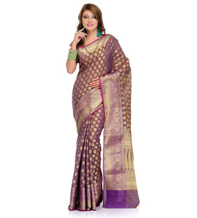 Lilac Silk Georgette Saree