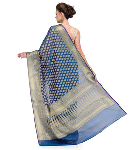 Dark Blue Silk Georgette Saree