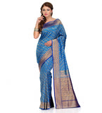 Turquoise Silk Georgette Upada Saree