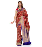 Maroon Silk Georgette Upada Saree