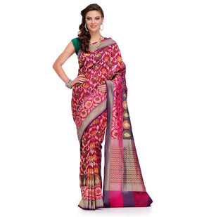 Purple Silk Georgette Saree