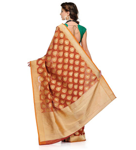 Brown Silk Georgette Upada Saree