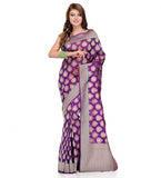 Violet Silk Georgette Upada Saree