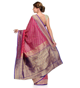 Magenta Silk Georgette Upada Saree