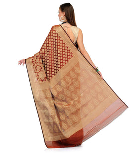 Brown Silk Georgette Saree