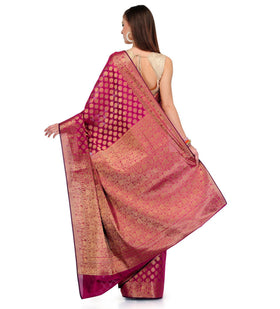 Dark Purple Silk Georgette Saree