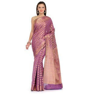 Mauve Silk Georgette Saree