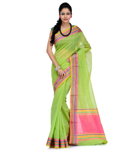 Green Supernet Banarasi Saree