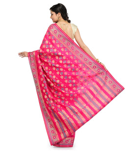 Magenta Cotton Silk Saree